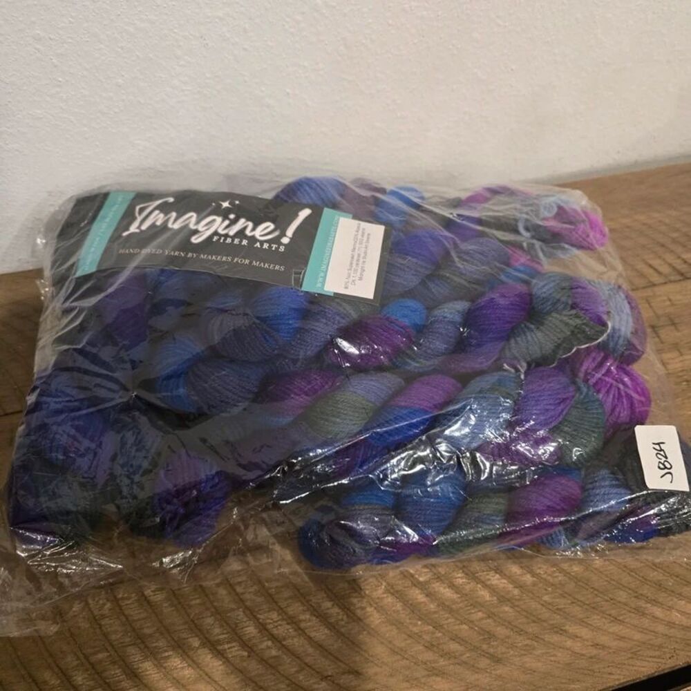 Imagine Fiber Arts Midnight Iris Mini Skeins Yarn Set 11 Merino Alpaca Hand Dyed